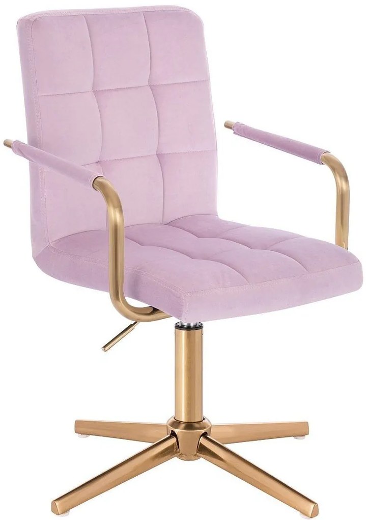 LuxuryForm DESIGN Stolička VERONA GOLD VELUR na zlatom kríži - levanduľa