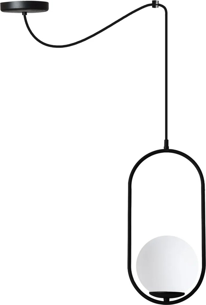 Závesné svietidlo Florence Spider, 1x biele sklenené tienidlo, b, U