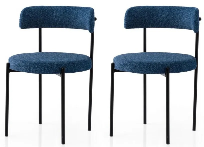 Súprava jedálenských stoličiek Gini Dark Blue and Black, 2 ks
