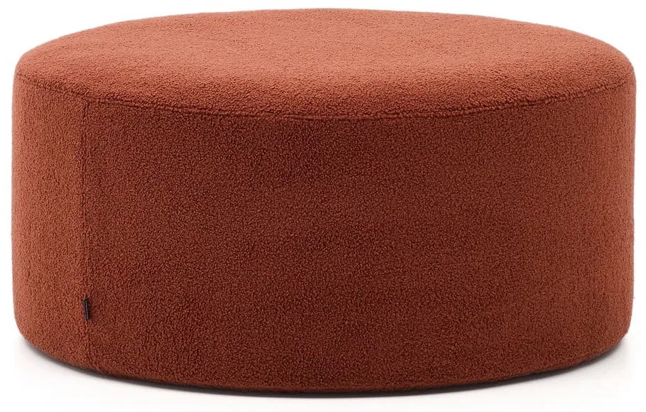 Taburet v terakotovej farbe z textílie buklé Kaeli – Kave Home