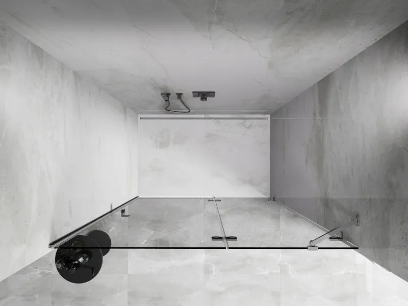 Mexen, Mexen Lunar pravé otočné sprchové dvere 130 cm, transparentné, chróm - 834-130-000-01-00-P
