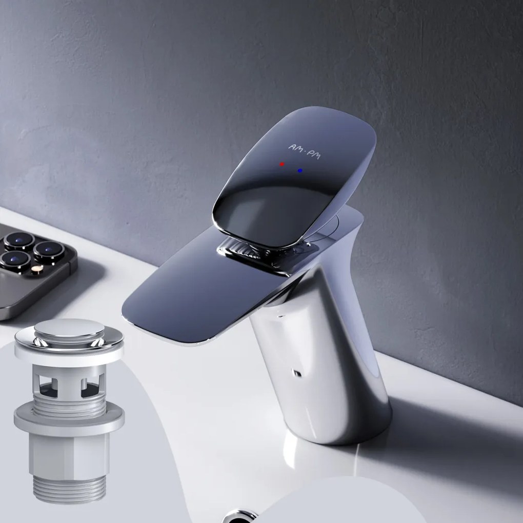 Umývadlová batéria AM.PM Spirit 2.0 F70A82100 jednopáková s odtokovým ventilom, chróm