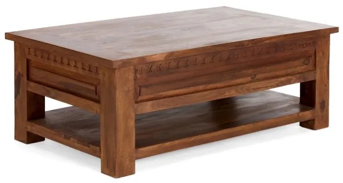 furniture-nabytek.cz - Masívny konferenčný stolík Rustic I z palisandru, lakovaný, hnedý – 120×70×45 cm