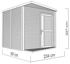 Drevený záhradný domček Bertilo Design Concept prírodný 237x297 cm