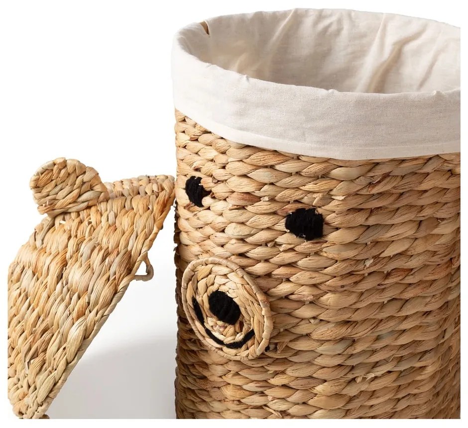 Detský kôš na hračky z vodného hyacintu v prírodnej farbe ø 30x56 cm Bear – Compactor