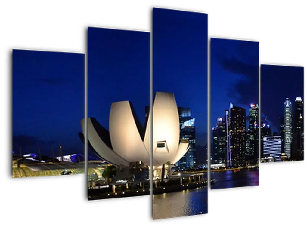 Obraz nočného Singapuru (150x105 cm)
