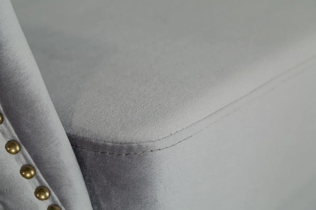 Dizajnové kreslo Chesterfield strieborný zamat