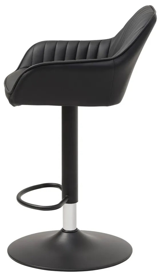 Čierna barová stolička s nastaviteľnou výškou z imitácie kože Brooks – Unique Furniture