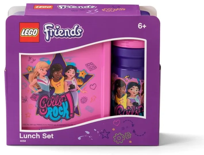 Set fľaše na vodu a boxu na desiatu LEGO® Friends Girls Rock