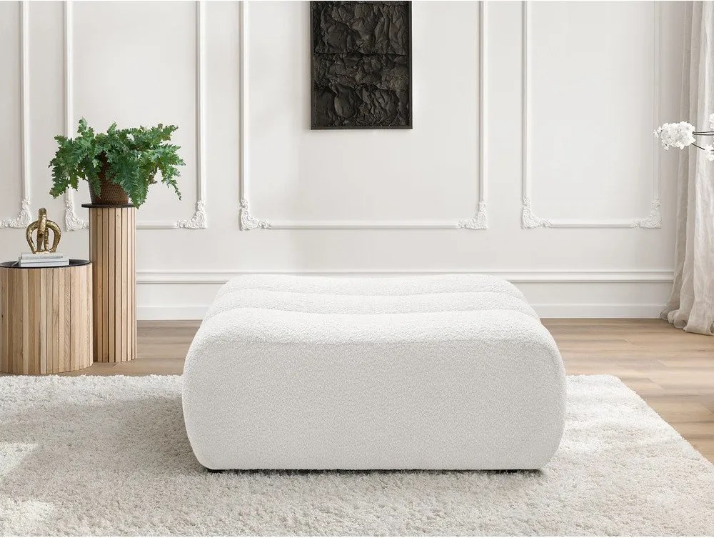 Biela podnožka z textílie buklé Azra – Bobochic Paris