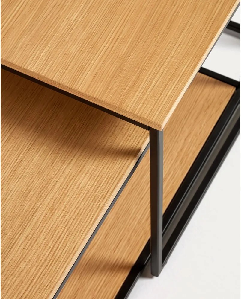 Okrúhle konferenčné stolíky s doskou v dubovom dekore v prírodnej farbe v súprave 2 ks 50x100 cm Yoana – Kave Home