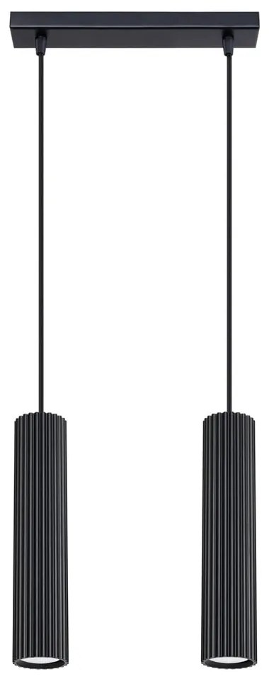 Čierne kovové závesné svietidlo Gleam – Sollux