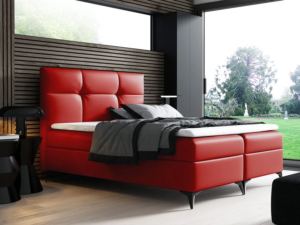 Kontinentálna posteľ Fresina 180x200, červená
