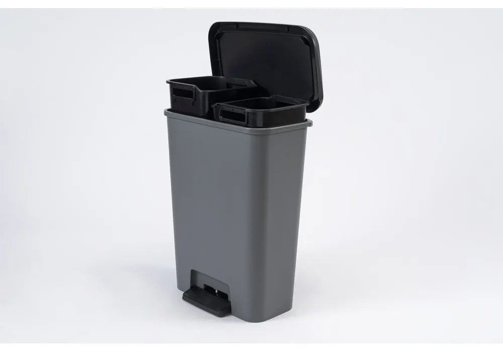 Plastový odpadkový kôš na triedený odpad/pedálový 23+23 l Compatta - Curver
