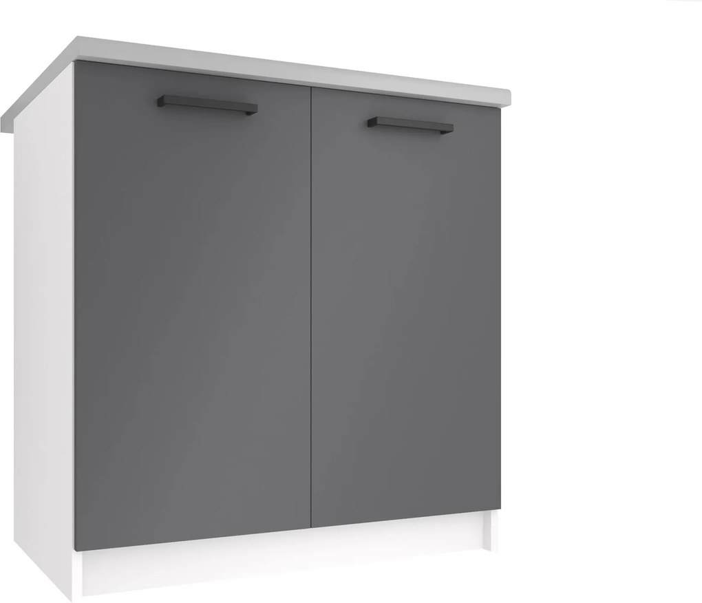 Kuchynská skrinka Belini spodná 80 cm šedý mat s pracovnou doskou TOR SD80/0/WT/SR/0/B1