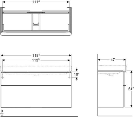 Geberit 500.355.JL.1 - Kúpeľňová skrinka pod umývadlo Smyle Square 61,7x118,4 cm piesková