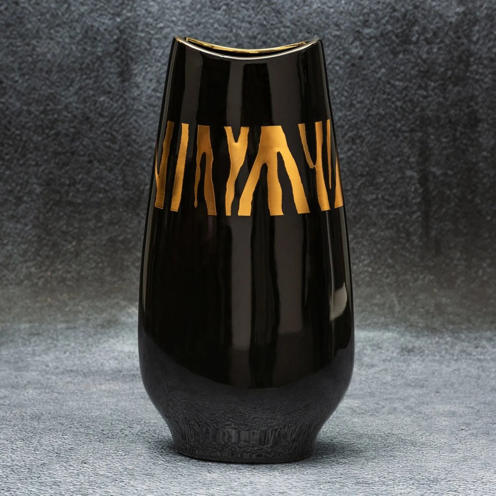 Dekoračná váza SELENA 17x8x34 CM ČIERNA
