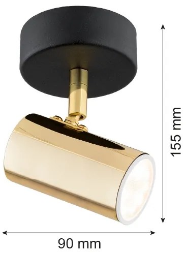 Argon 4208 - Stropné bodové svietidlo LAGOS 1xGU10/5W/230V mosadz/čierna