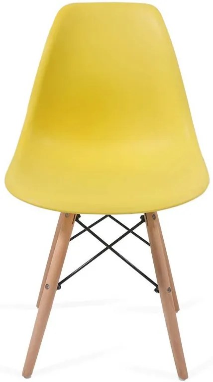 Sada stoličiek s plastovým sedadlom, 2 ks, žlté