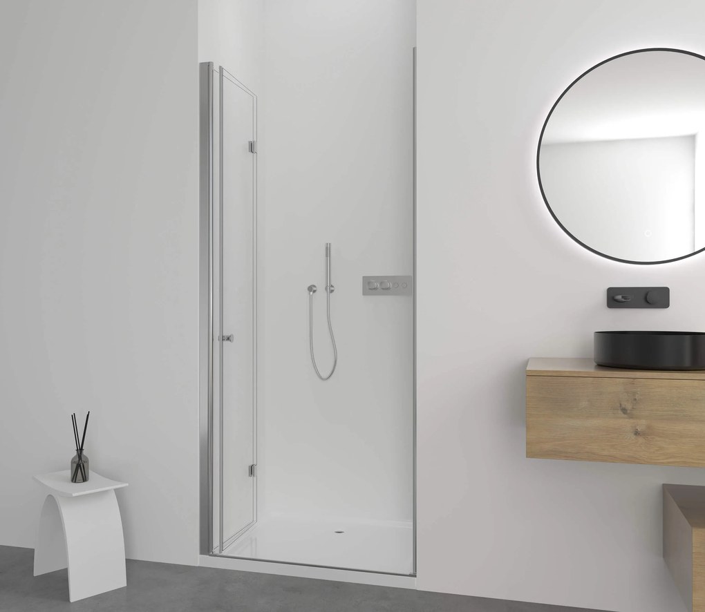 Cerano Volpe, skladacie sprchové dvere 90x190 cm, 6mm číre sklo, chrómový profil, CER-CER-423300