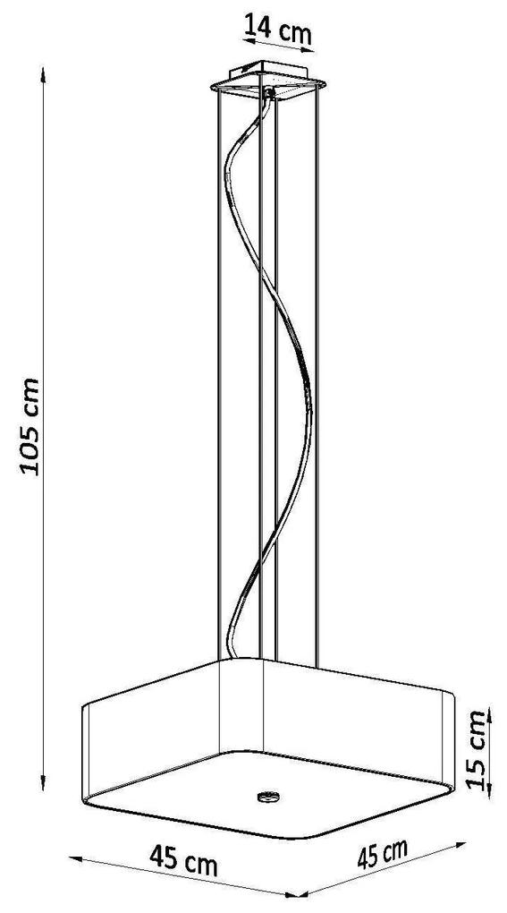 Závesné svietidlo Lokko, 1x čierne textilné tienidlo, (biele sklo), (45 cm)