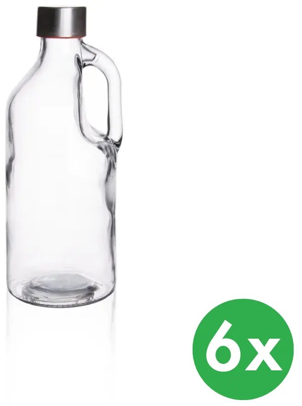 Sklenená fľaša s viečkom 0,55 l, balenie 6 ks