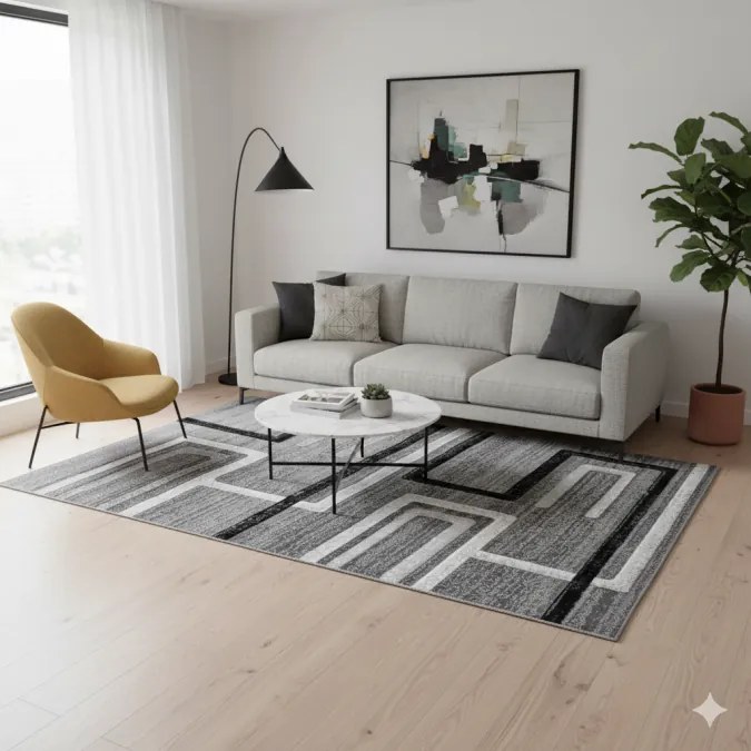 DC Koberec PP 1002 sivá Rozmer: 50×90 cm