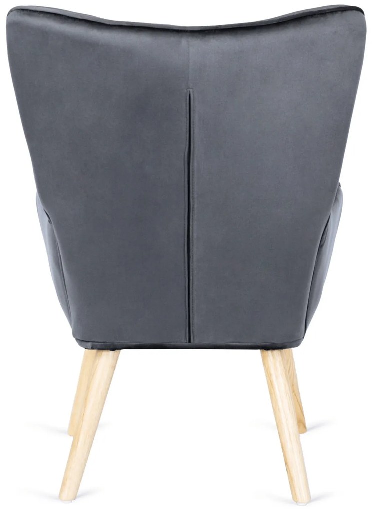 Čalúnené kreslo LOZANO s podnožkou sivé