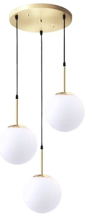 Toolight - Závesná lampa 3xE27, zlatá-biela, OSW-08193