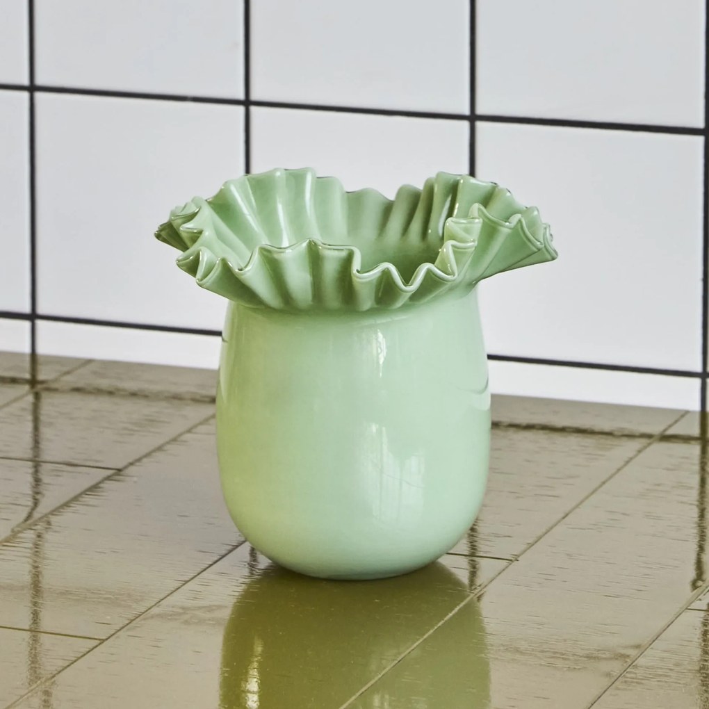 House Doctor Sklenená váza Flee Green