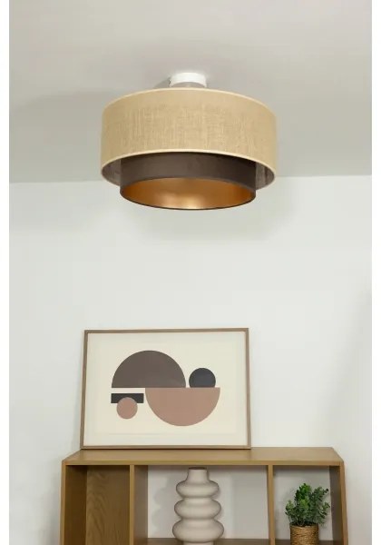 Prisadený luster SARTA 1xE27/60W/230V hnedá/juta