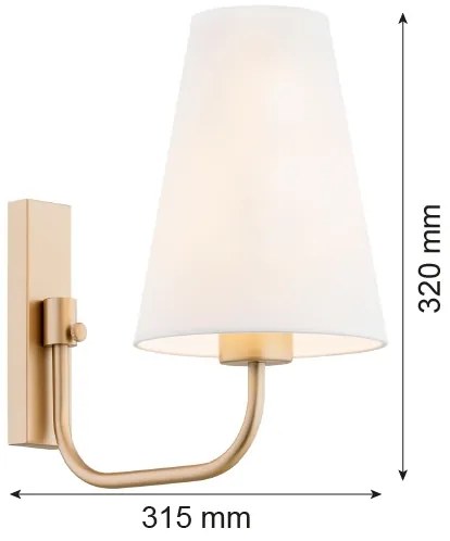 Argon 8312 - Nástenná lampa SAFIANO 1xE27/15W/230V zlatá