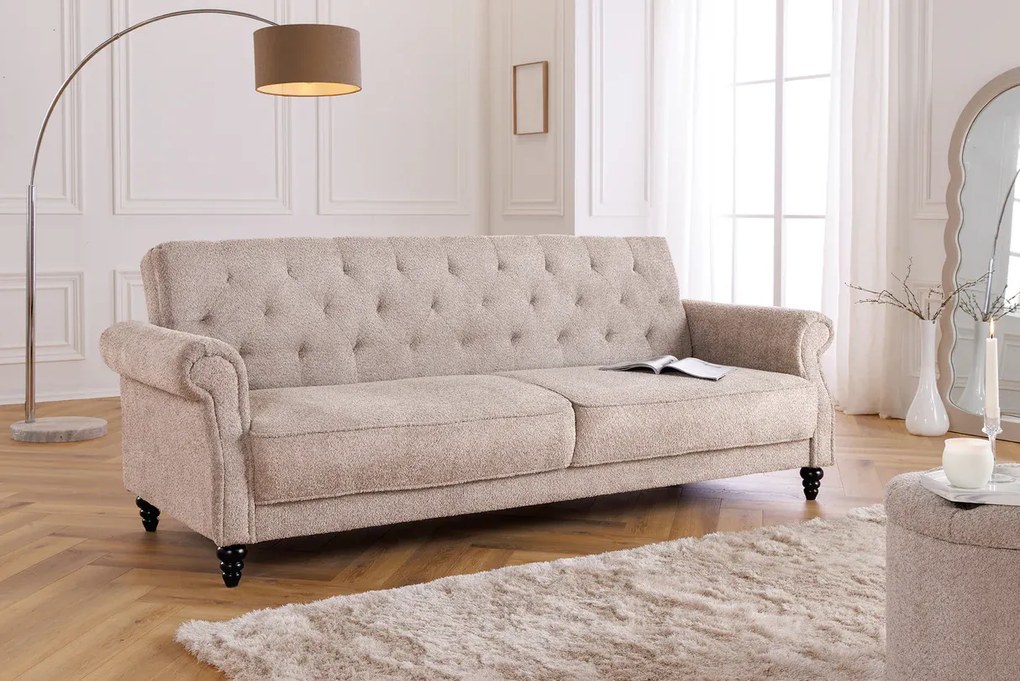 Rozkladacia pohovka MAISON BELLE 220 cm bouclé greige