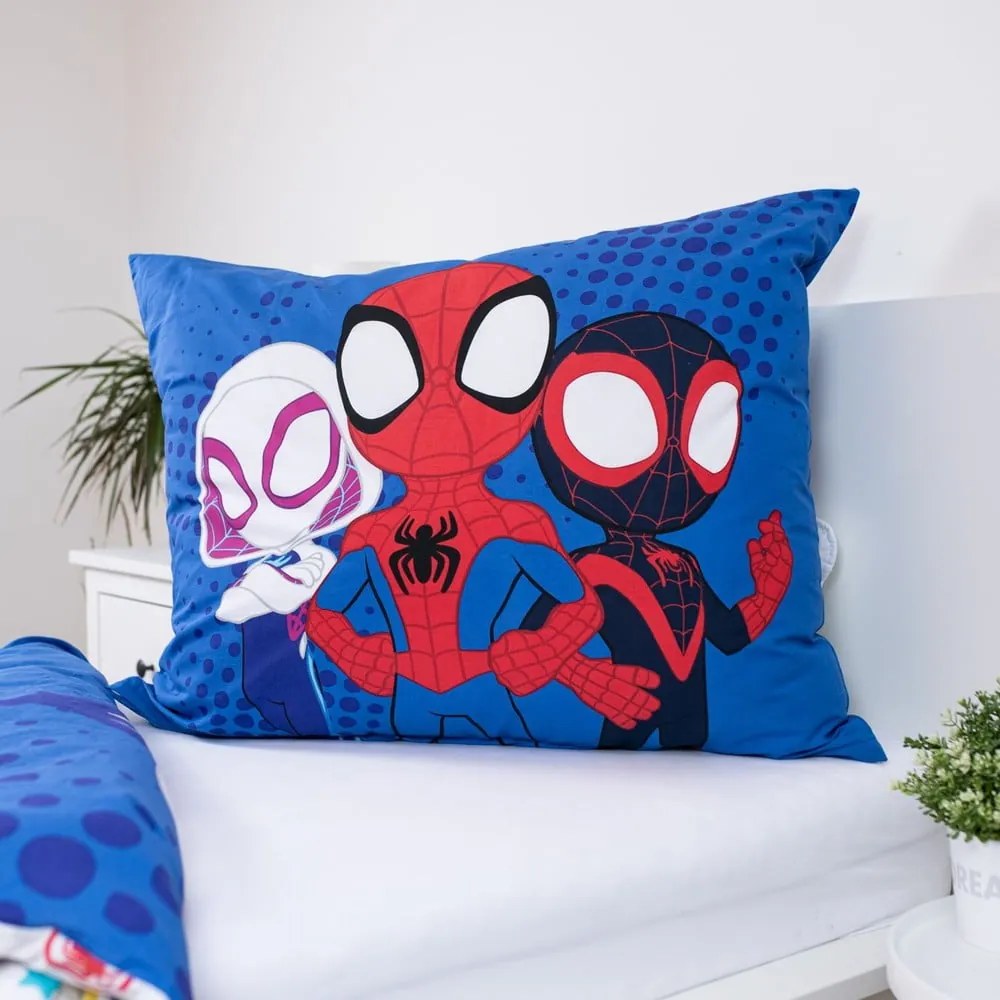 Modrá bavlnená detská obliečka na jednolôžko 140x200 cm Spidey – Jerry Fabrics