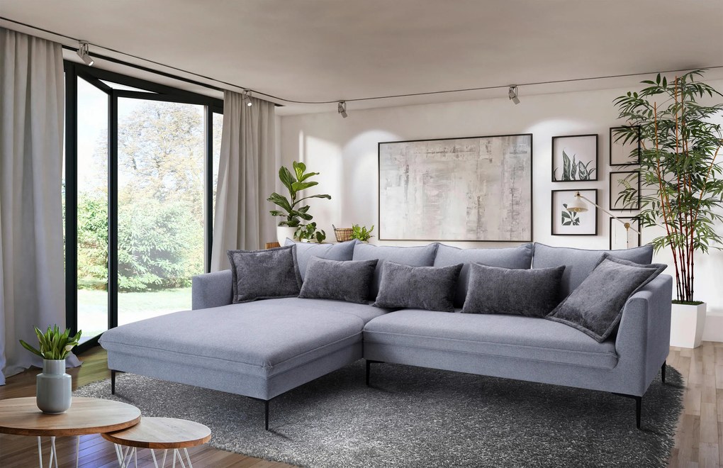 XXXLutz ROHOVÁ SEDAČKA, textil, sivá MID.YOU - Sedačky - 000694008503