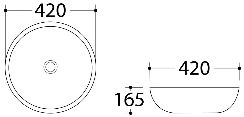 Biele keramické okrúhle umývadlo ø 42 cm Dalma – Sapho