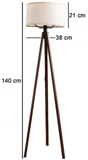 Stojacia lampa AYD 1xE27/40W/230V hnedá/biela+