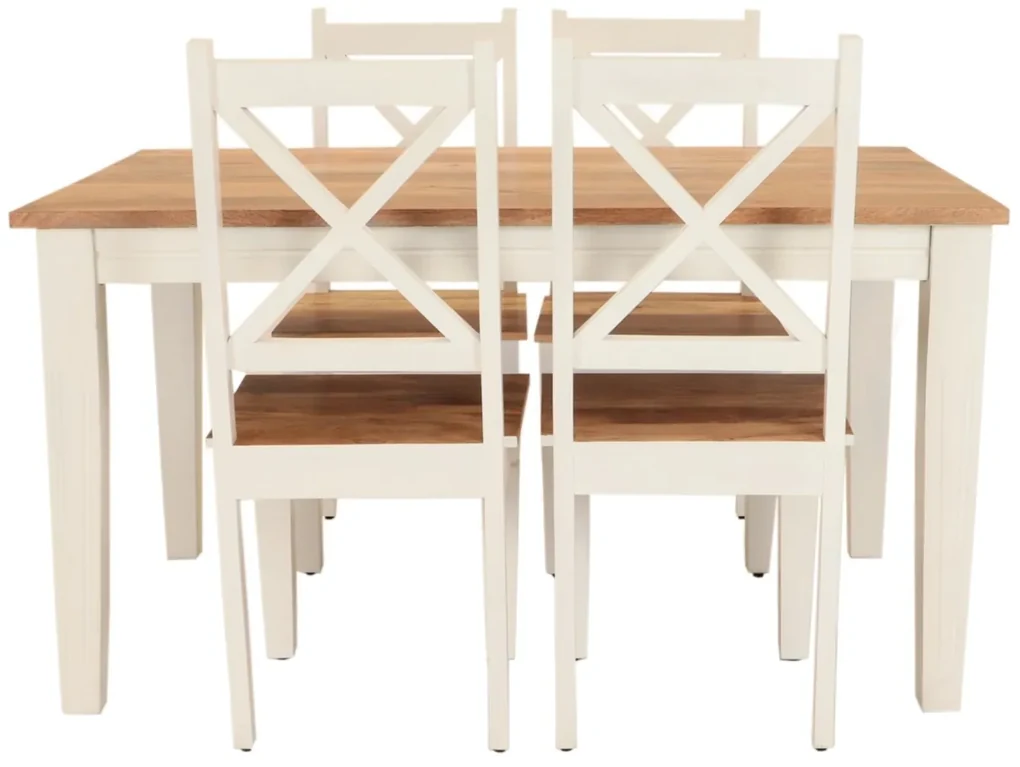 furniture-nabytek.cz - Jedálenský set pre 4 osoby z masívneho mangového dreva