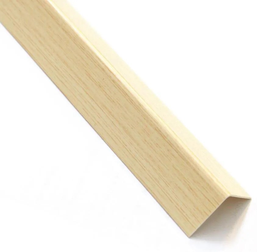 Profil uholníkový samolepiaci PVC drevo svetlé 19.5x19.5x1000