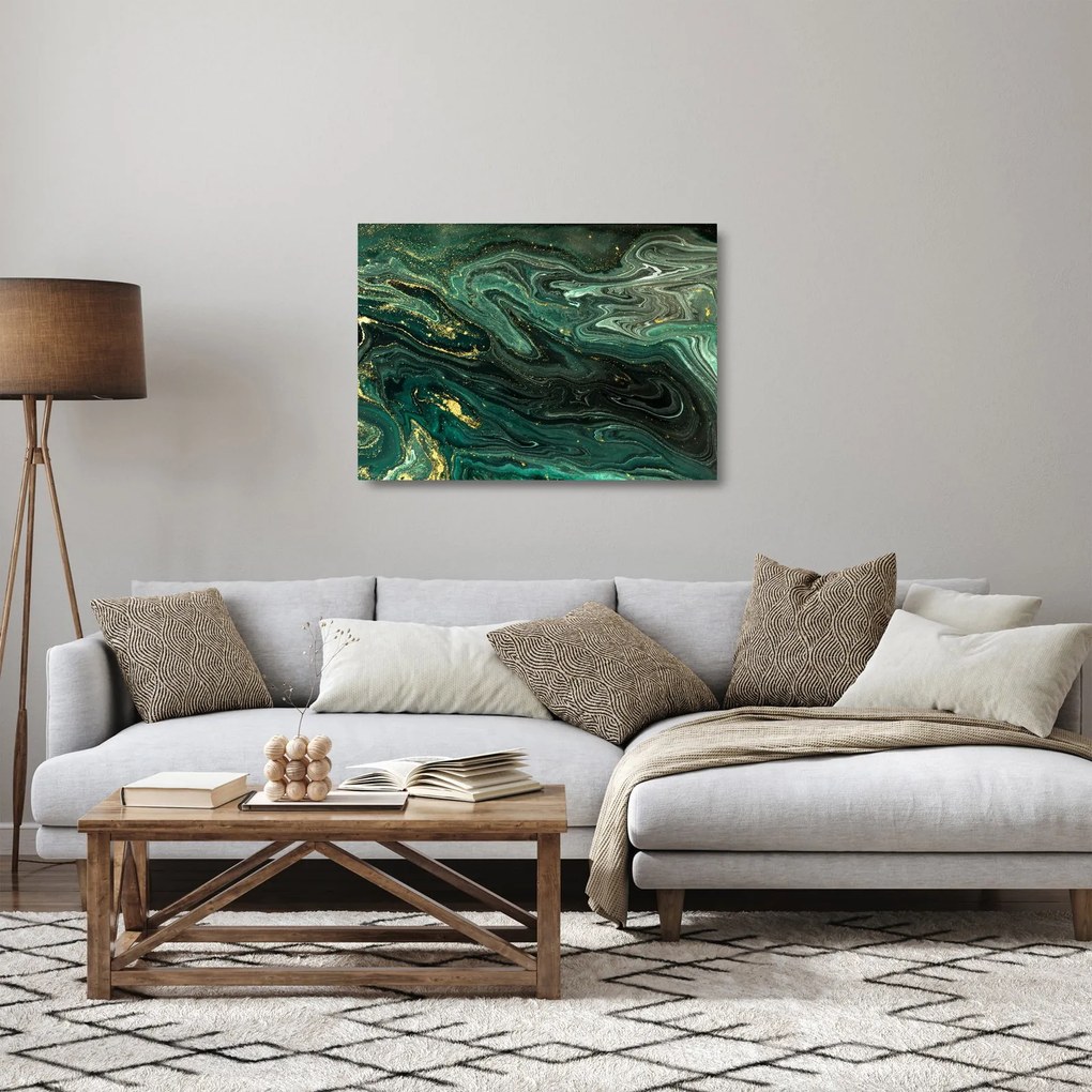Sklenený obraz - Zelený mramor (70x50 cm)