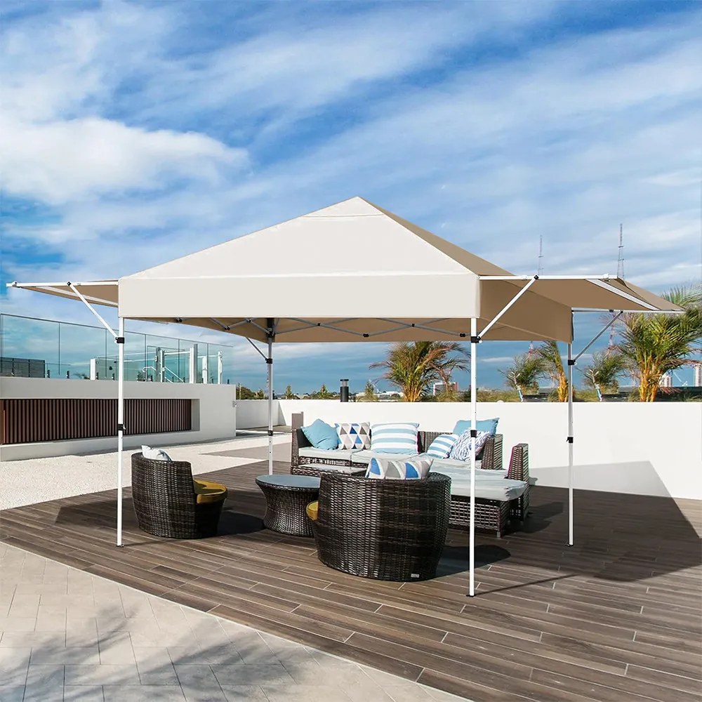 Pavilón s bočnými clonami a polovičnou zadnou stenou, béžový