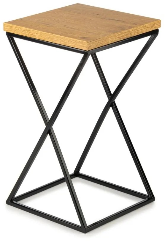 Kvetinový stojan LOFT I 40 cm čierny/dub lancelot