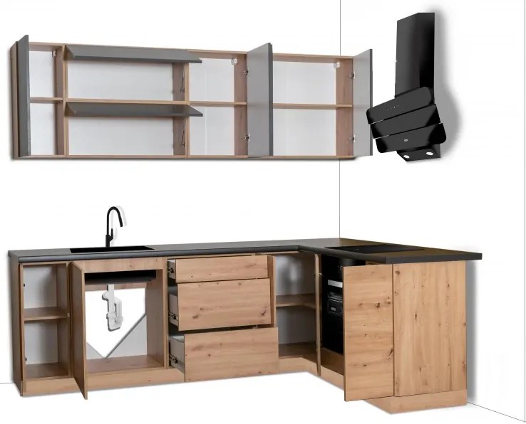 Rohová kuchynská linka Langen 240x180cm