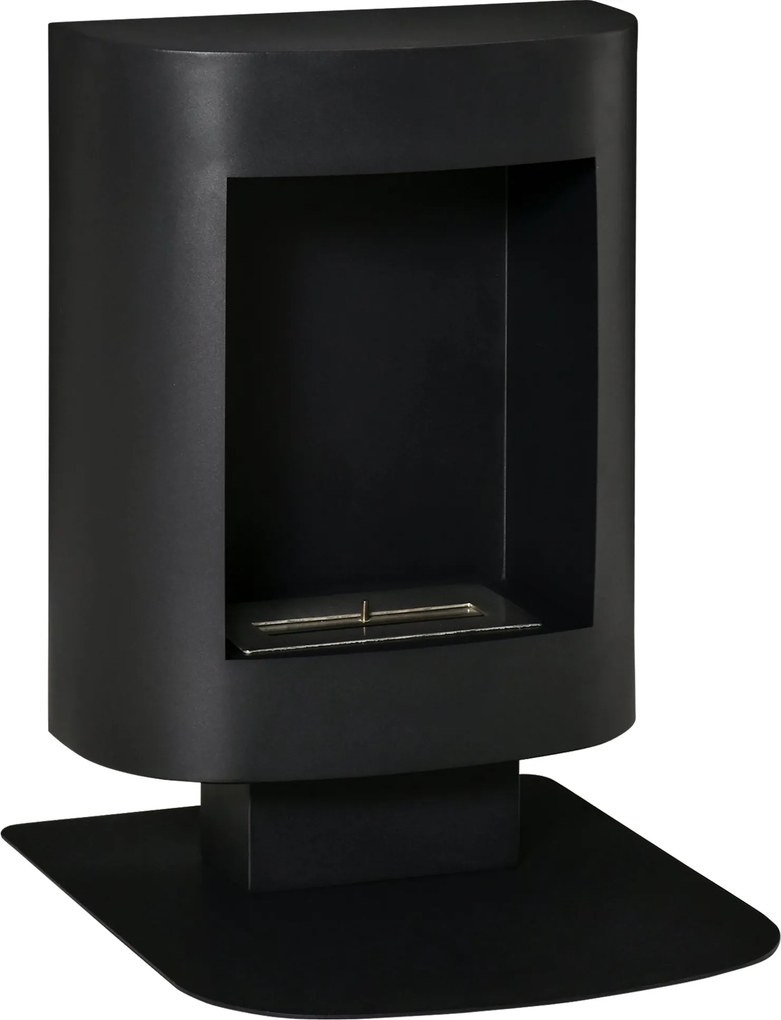 HOMCOM Bioetanolový krb 1,5L s výdržou 3 hodiny, krb s pokrývkou až do 20 m², výstup tepla 2000W, 46,5x53x65cm, čierny | Aosom