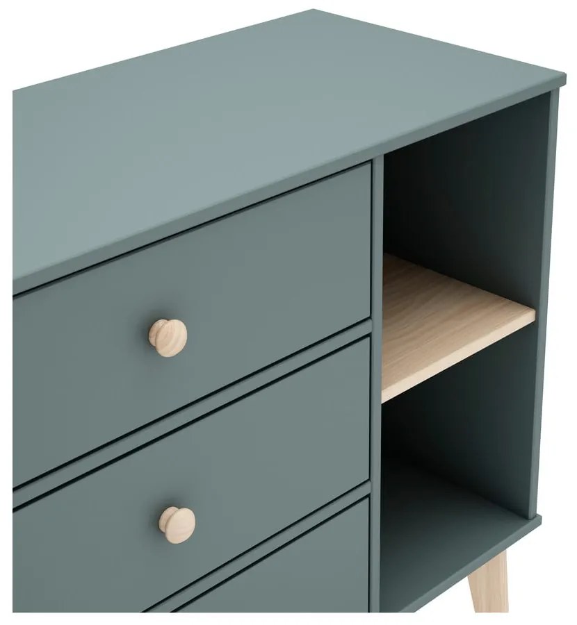 Detská komoda sivozelená 90x81x40 cm Esteban – Marckeric