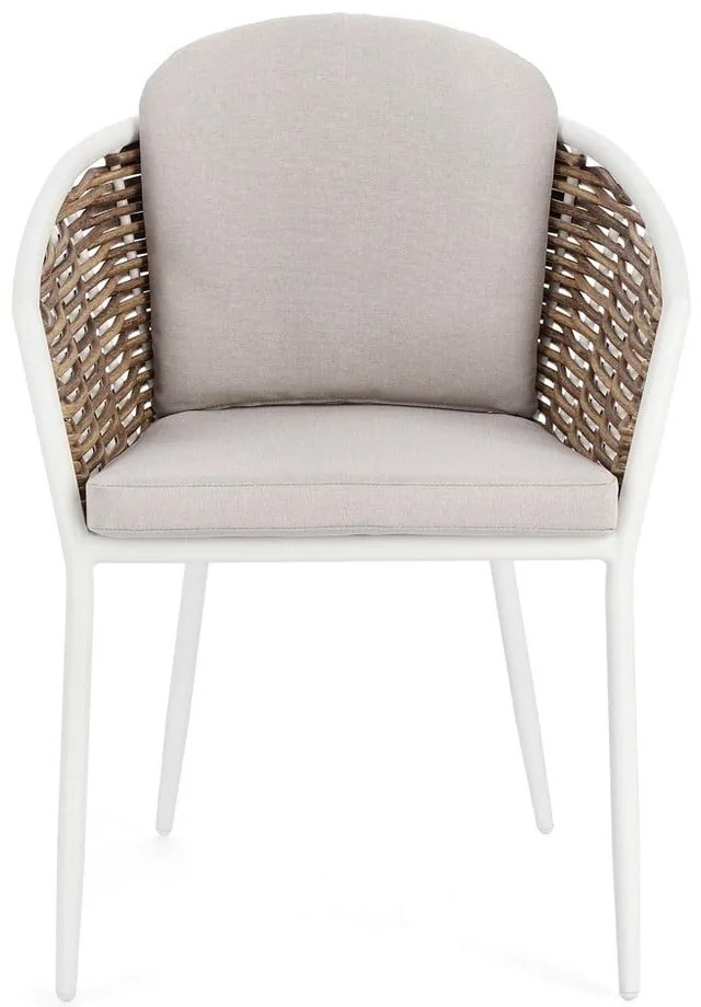 Biela kovová záhradná stolička Maribela – Bizzotto