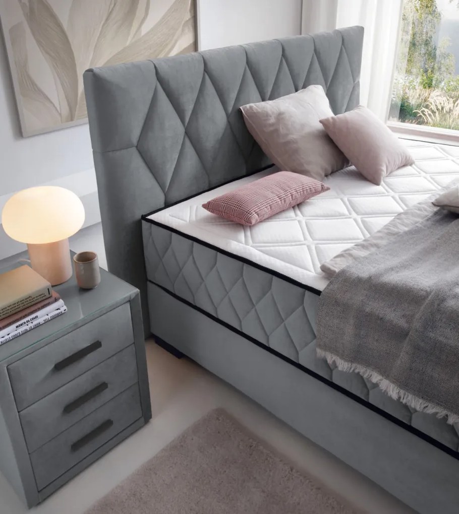 Posteľ Reve 180x200 cm, holubia šedá látka