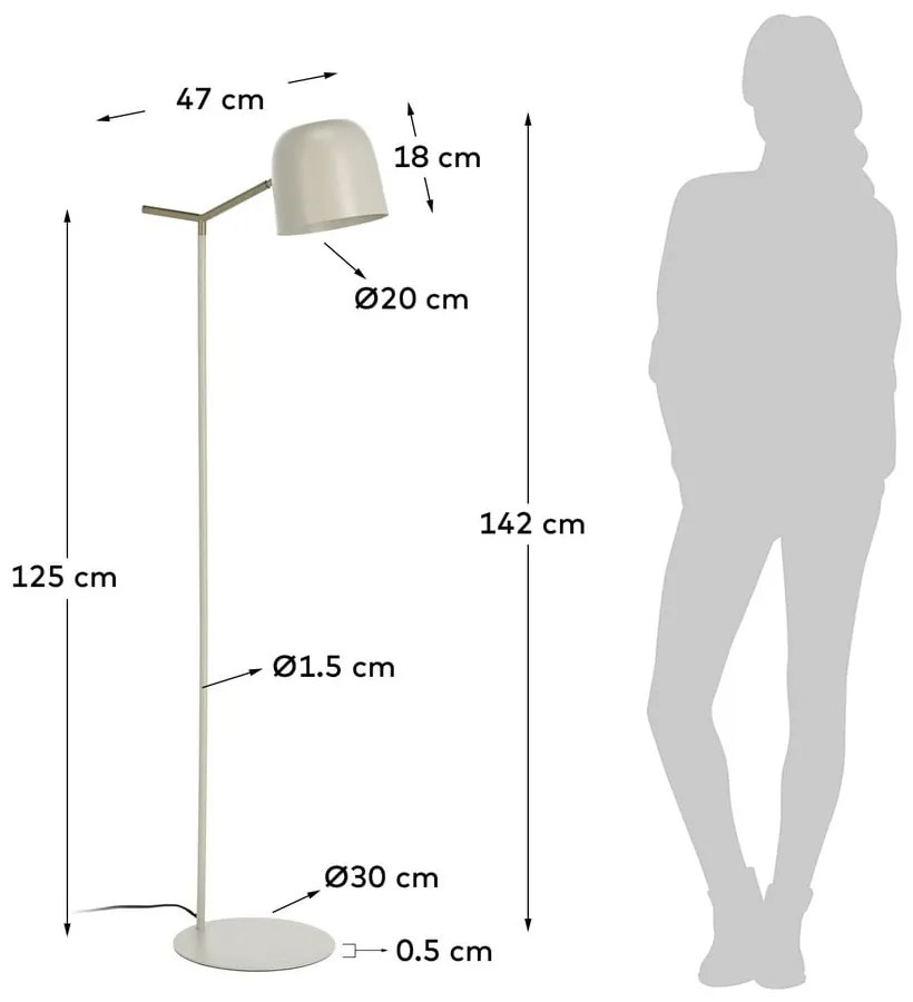 Béžová stojacia lampa Kave Home Alish