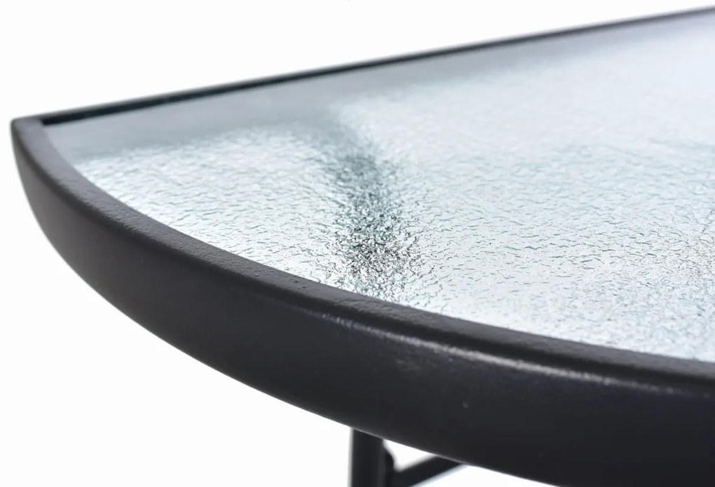 Záhradný stolík MODERN polkruhový 60 cm čierny
