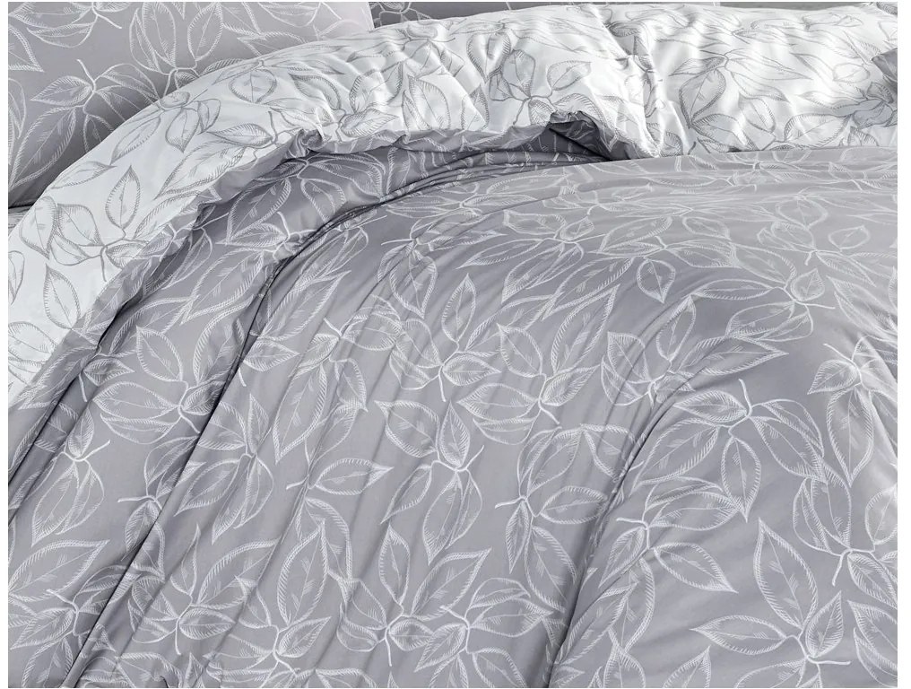 Posteľné obliečky Flores Strieborné 140x200/70x90 cm